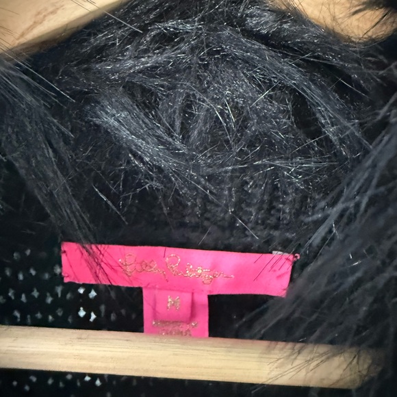 Lilly Pulitzer Adelaine Cardigan Black $278 Medium M - Picture 3 of 5